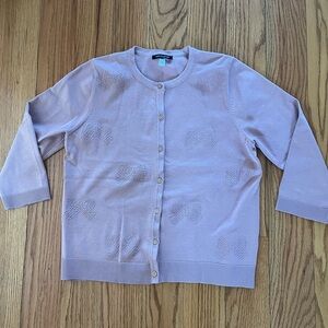 Cable & Gauge Light Purple Cardigan Sweater